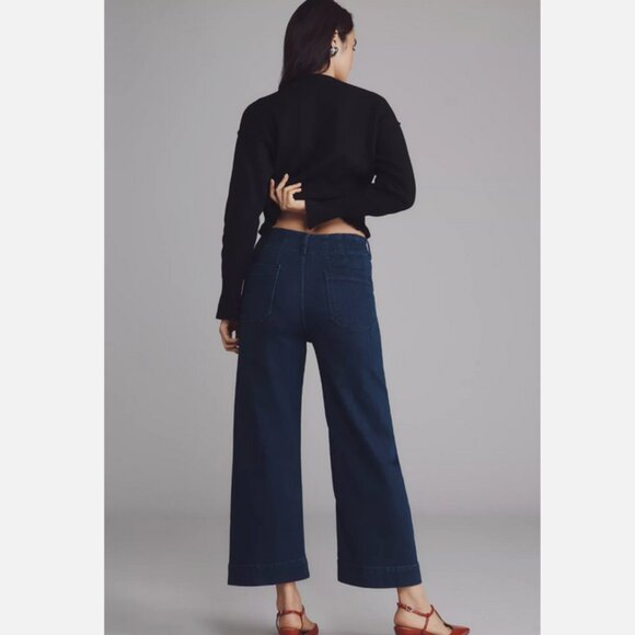Anthropologie The Colette Crop High-Rise Wide-Leg Jeans by Maeve 26P 26 P NWT - Picture 8 of 8